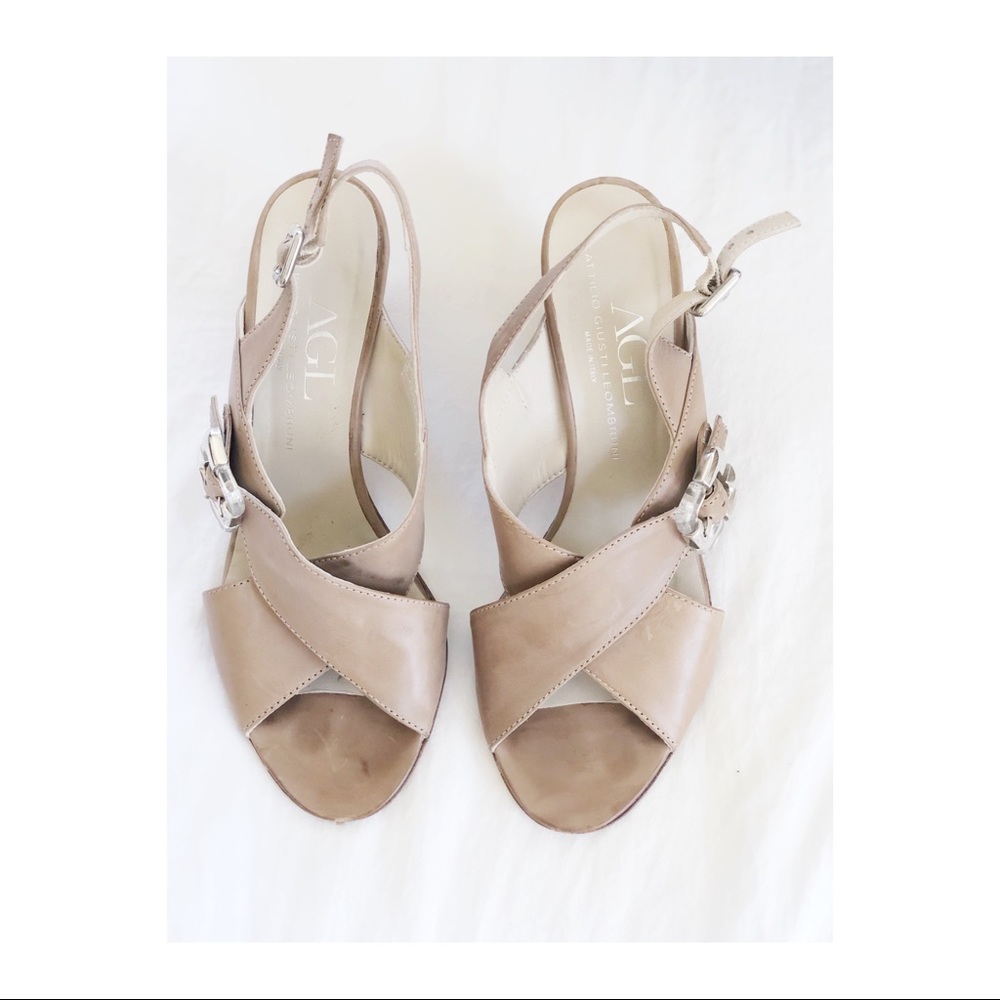 AGL tan heeled sandals 9
